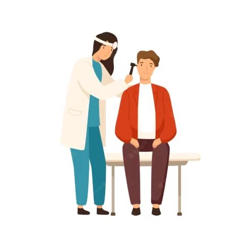 cartoon-female-otolaryngologist-checking-ears-patient-use-otoscope-vector-flat-illustration-woman-doctor-examination-male-consultation-isolated-white-medical-care-healthcare_198278-8545